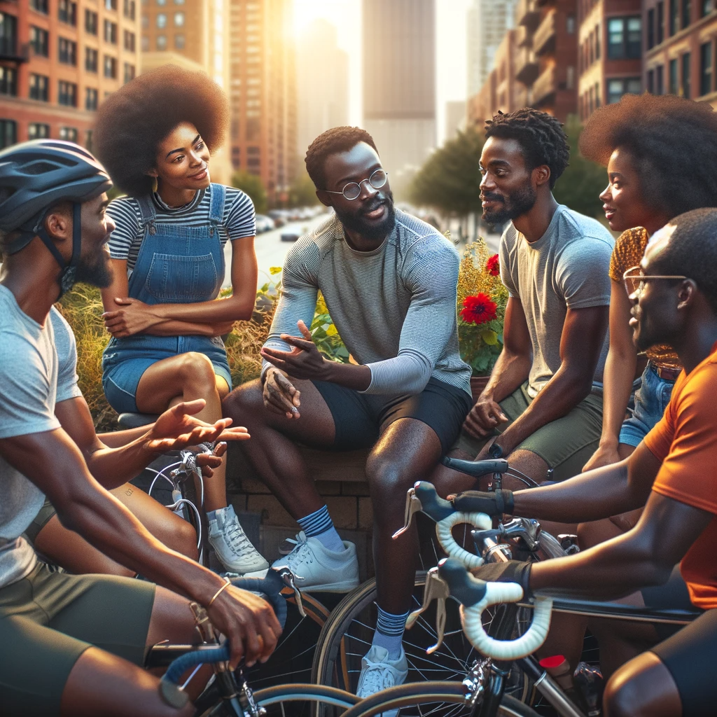 Urban Cycling Bond: A Moment of Togetherness in Chicago"